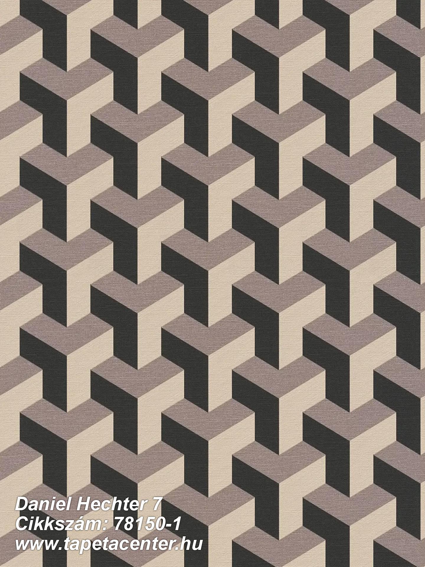 3d hatású,geometriai mintás,fekete,szürke,súrolható,vlies tapéta 